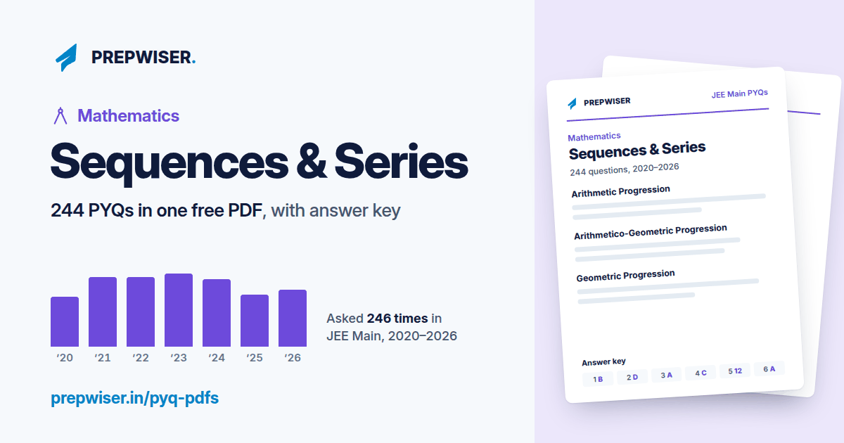 Sequences & Series JEE Main PYQs PDF (2020–2026) – Free Download ...
